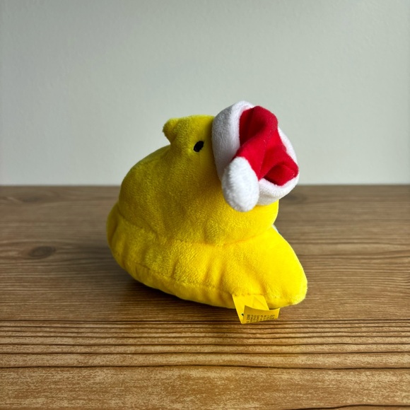 Christmas Santa Hat Yellow Peep Chick Plush Toy - Picture 3 of 7